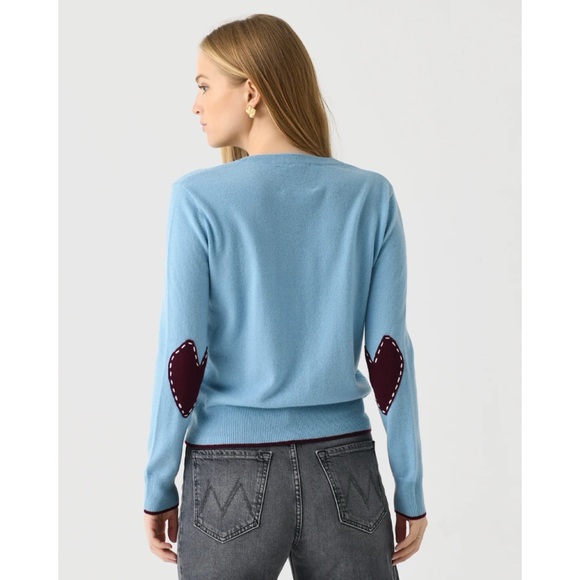 KERRI ROSENTHAL Cashmere ‘Patchwork Pullover Sweater’ in Mid Blue